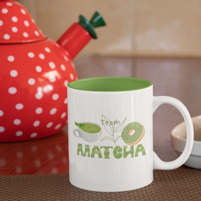 Caneca De Café Em Dois Tons Equipe Matcha, matcha (Criador carregado)
