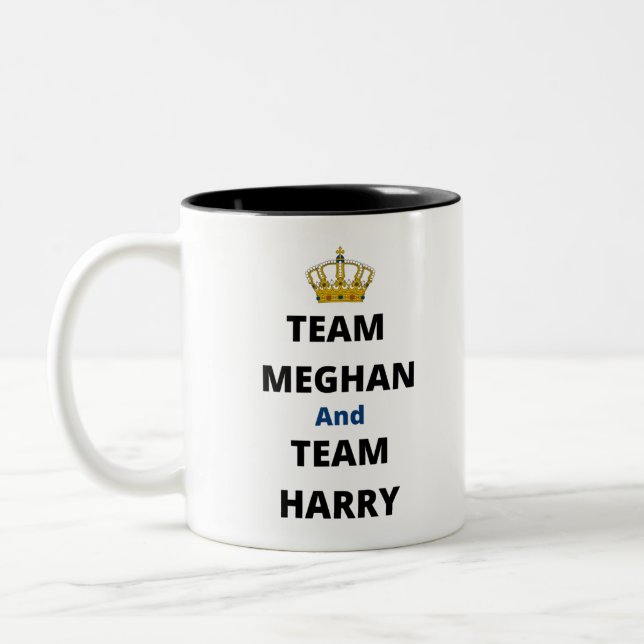 Caneca De Café Em Dois Tons Equipe Meghan e Harry (Esquerda)