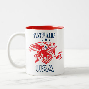 Caneca De Café Em Dois Tons Equipe Nacional Águia de Futebol dos EUA Ação Patr