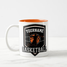 Caneca De Café Em Dois Tons Equipe Personalizada de Jogador de Basquete