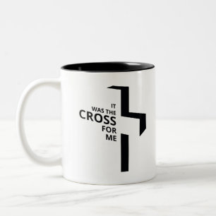Caneca De Café Em Dois Tons Era A Cruz Para Mim, Gospel Dizendo Estética