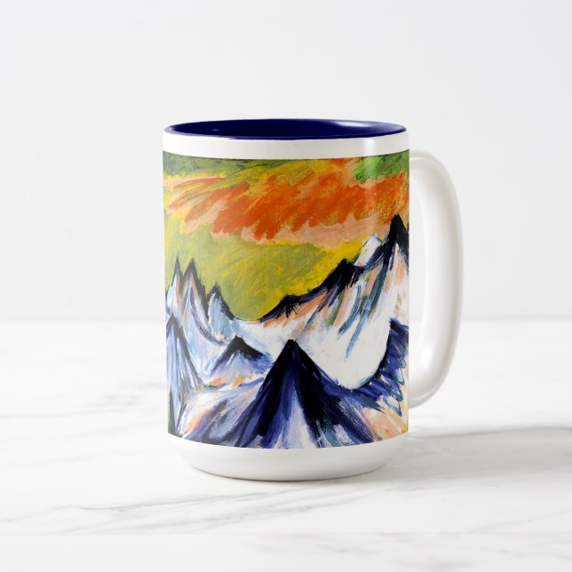 Caneca De Café Em Dois Tons Ernst Kirchner - Berggipfel (Frente Esquerda)