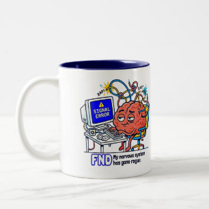 Caneca De Café Em Dois Tons Erro de Sinal do FND Cérebro Engraçado Sistema Ner