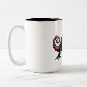 Caneca De Café Em Dois Tons Erupção Camaleão Prismático
