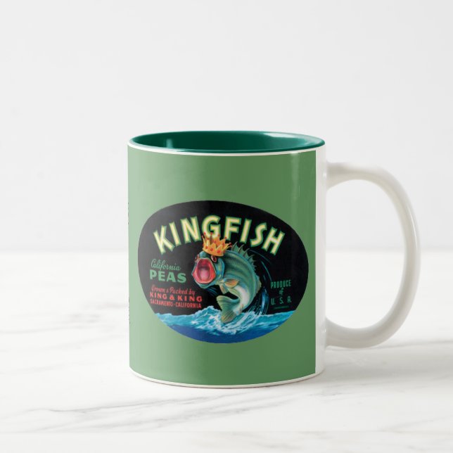 Caneca De Café Em Dois Tons Ervilhas do Kingfish (Direita)
