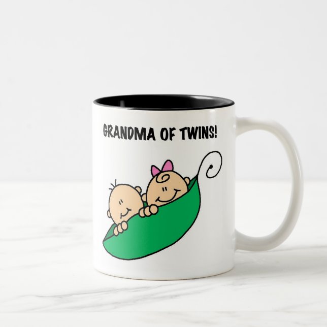 Caneca De Café Em Dois Tons Ervilhas em uma avó do vagem dos gêmeos (Direita)