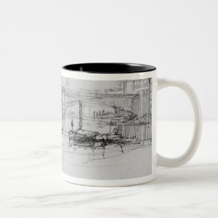 Caneca De Café Em Dois Tons Esboço da ponte de Londres, 1860
