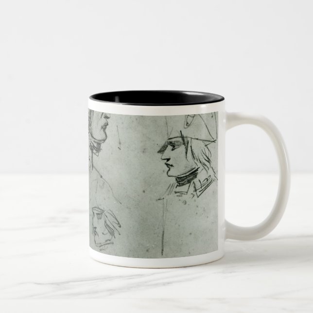 Caneca De Café Em Dois Tons Esboços de Napoleon Bonaparte, 1797 (Direita)