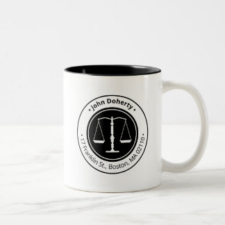Caneca De Café Em Dois Tons Escalas da Justiça com Classe | Escritório de Advo