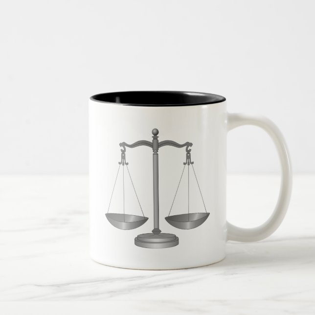 Caneca De Café Em Dois Tons Escalas de justiça (Direita)