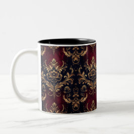 Caneca De Café Em Dois Tons Escarlate e barroco Dourado