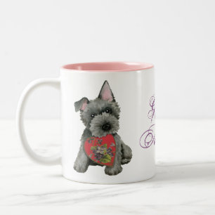 Caneca De Café Em Dois Tons Escócia Terrier Heart Mãe de Café de Dois Tonelada