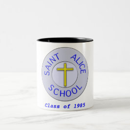 Caneca De Café Em Dois Tons Escola Personalizável Cor da Turma de Santa Alice