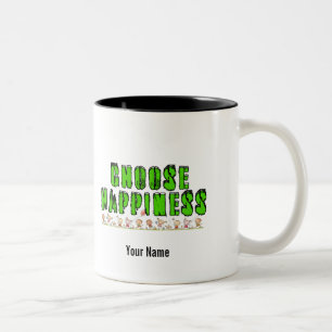 Caneca De Café Em Dois Tons Escolha a Felicidade. CHPNS02