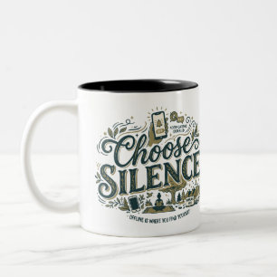Caneca De Café Em Dois Tons Escolha o Silêncio