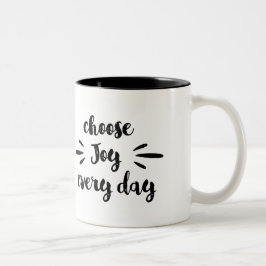 Caneca De Café Em Dois Tons Escolher alegria todos os dias, citação motivacion