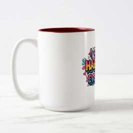 Caneca De Café Em Dois Tons "Escolho a Felicidade Todos os Dias" Colorida Moti