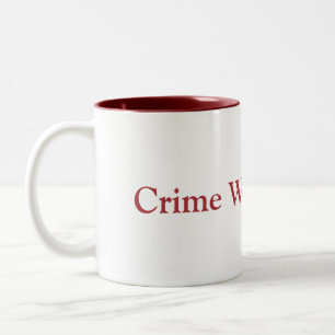 Caneca De Café Em Dois Tons Escrevendo Crime Combustível