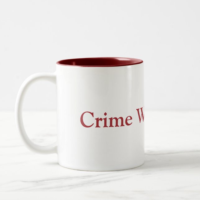 Caneca De Café Em Dois Tons Escrevendo Crime Combustível (Esquerda)
