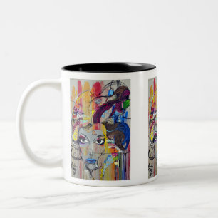 Caneca De Café Em Dois Tons Escrevendo de desenho de pintura de Grafite americ