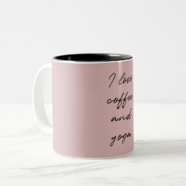 Caneca De Café Em Dois Tons Escrita Minimalista Cor-de-rosa brilhante Adoro ca