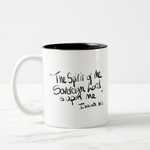 Caneca De Café Em Dois Tons Escritura de caligrafia Cita "Espírito..."