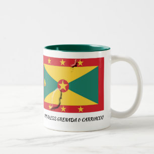 Caneca De Café Em Dois Tons Escritura FLAG GRENADA Personalizada Patriótica
