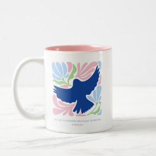 Caneca De Café Em Dois Tons Escritura Inspiradora Citação Cristã JW Floral