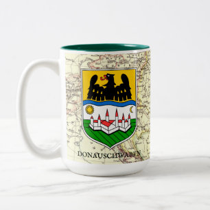 Caneca De Café Em Dois Tons Escudo Donauschwaben com Map Mug