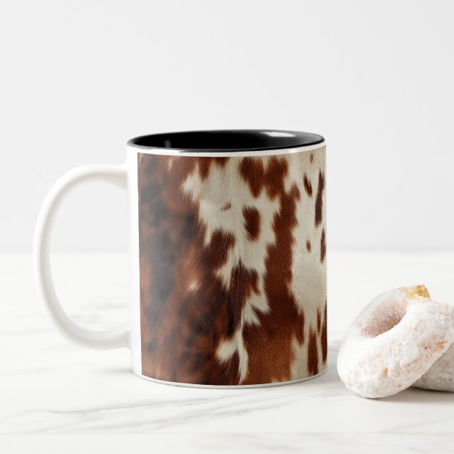 Caneca De Café Em Dois Tons Escuro-preto-branco (Com Donut)