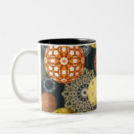 Caneca De Café Em Dois Tons Esferas Geométricas