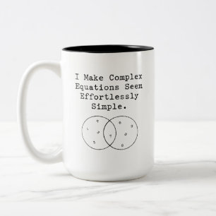 Caneca De Café Em Dois Tons Esforço Simples Gênio das Equações Complexas