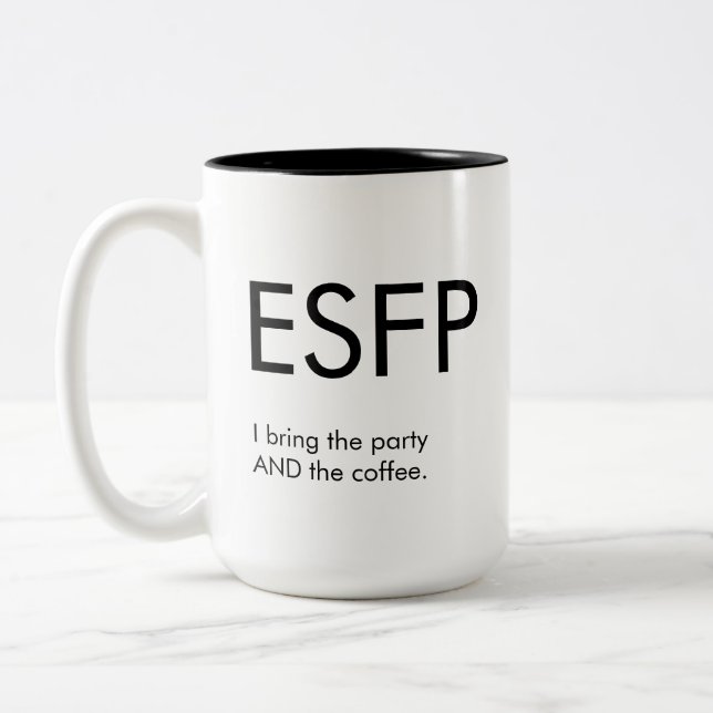 Caneca De Café Em Dois Tons ESFP Traga a festa Mug Gift (Esquerda)