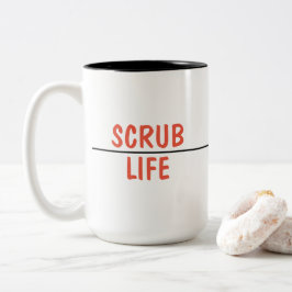 Caneca De Café Em Dois Tons Esfregue a vida