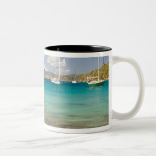 Caneca De Café Em Dois Tons Esnorkelers na idílica enseada de Pirates Bight, B