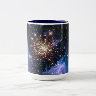 Caneca De Café Em Dois Tons Espaço estrelado da astronomia do Supernova do c