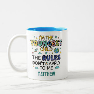Caneca De Café Em Dois Tons Espaço Personalizado para o Filho Mais Novo Presen