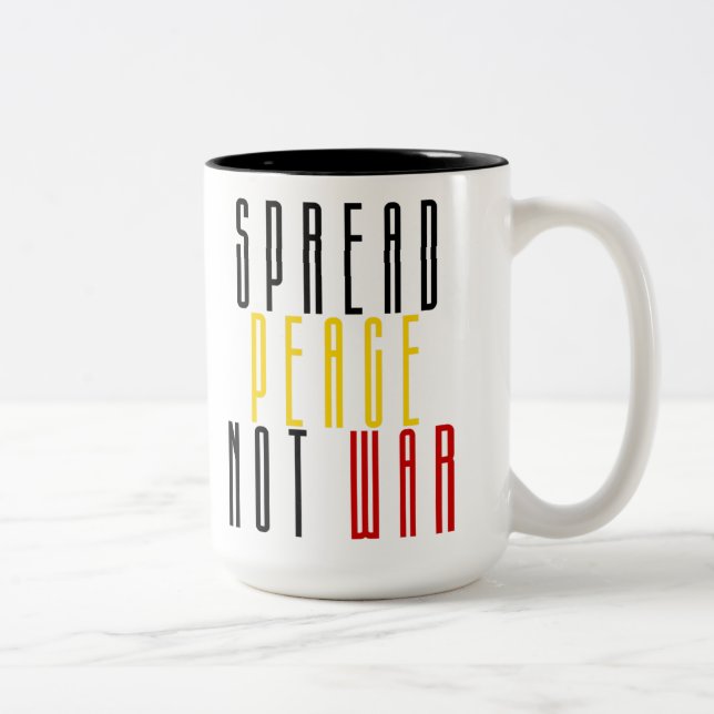 Caneca De Café Em Dois Tons Espalhar a paz não guerra (Direita)