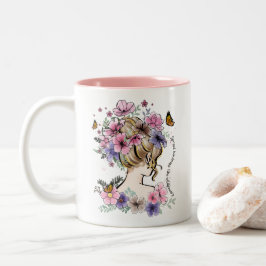 Caneca De Café Em Dois Tons Espalhar gentileza como flores silvestres
