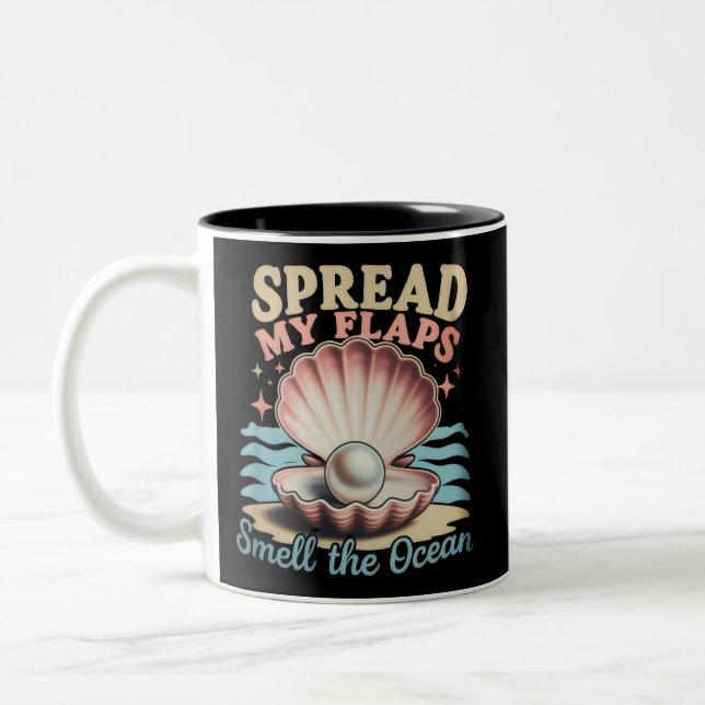 Caneca De Café Em Dois Tons Espalhe Minhas Asas Sinta O Cheiro Do Oceano Engra (Esquerda)