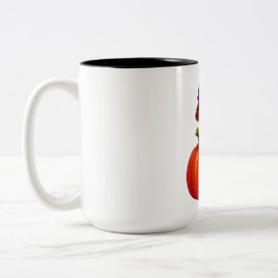 Caneca De Café Em Dois Tons Espantalho de Abóbora Iluminado