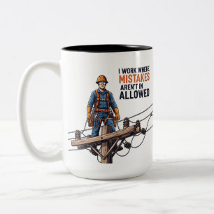 Caneca De Café Em Dois Tons Especialista em Alta Tensão Segurança Eletricista