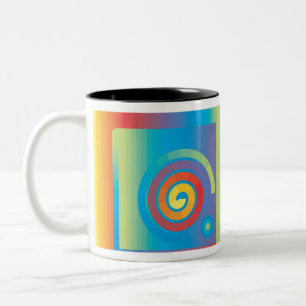CANECA DE CAFÉ EM DOIS TONS ESPÉCIE ESPIRAL