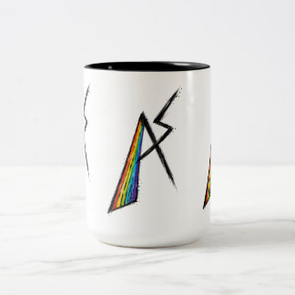 Caneca De Café Em Dois Tons Espectro de Autismo Símbolo AS | Moderno Arco-íris