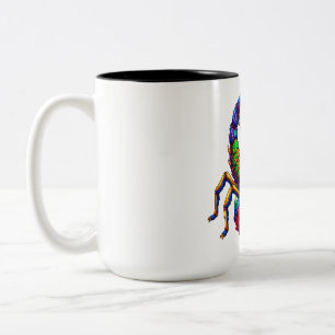 Caneca De Café Em Dois Tons Espectro de Neon Crista de Escorpião