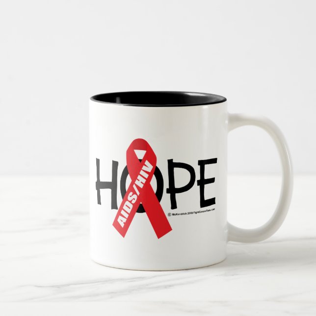 Caneca De Café Em Dois Tons Esperança de AIDS/HIV (Direita)