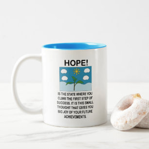 Caneca De Café Em Dois Tons Esperança e Inspiração Motivacional