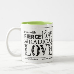 Caneca De Café Em Dois Tons Esperança feroz & amor radical - Drinkware