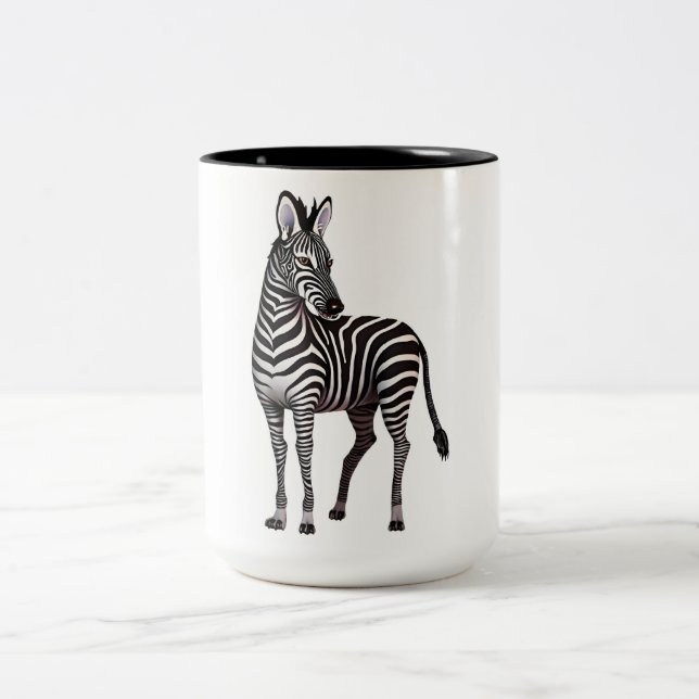 Caneca De Café Em Dois Tons Esperando ZebraMug (Centro)