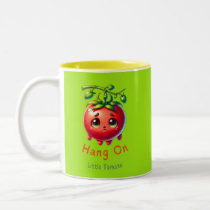 Caneca De Café Em Dois Tons Esperem no Tomate Pequeno, Presente no Tomate,
